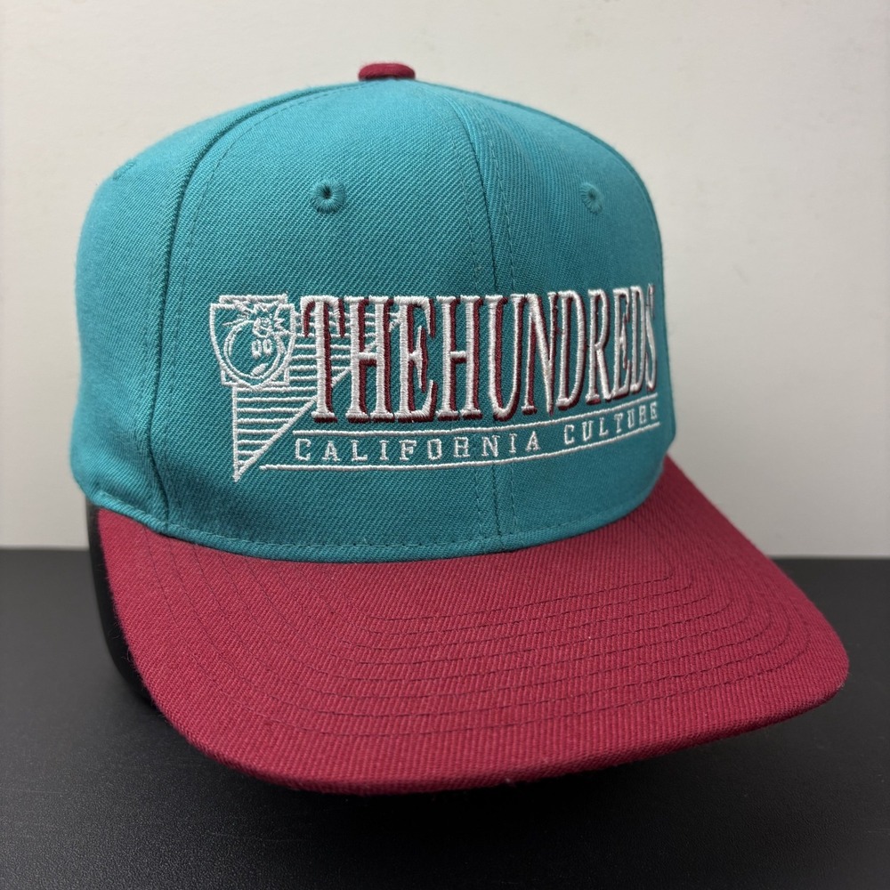 The Hundreds California Culture Snapback Hat Teal Maroon Skate Streetwear Cap